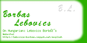 borbas lebovics business card